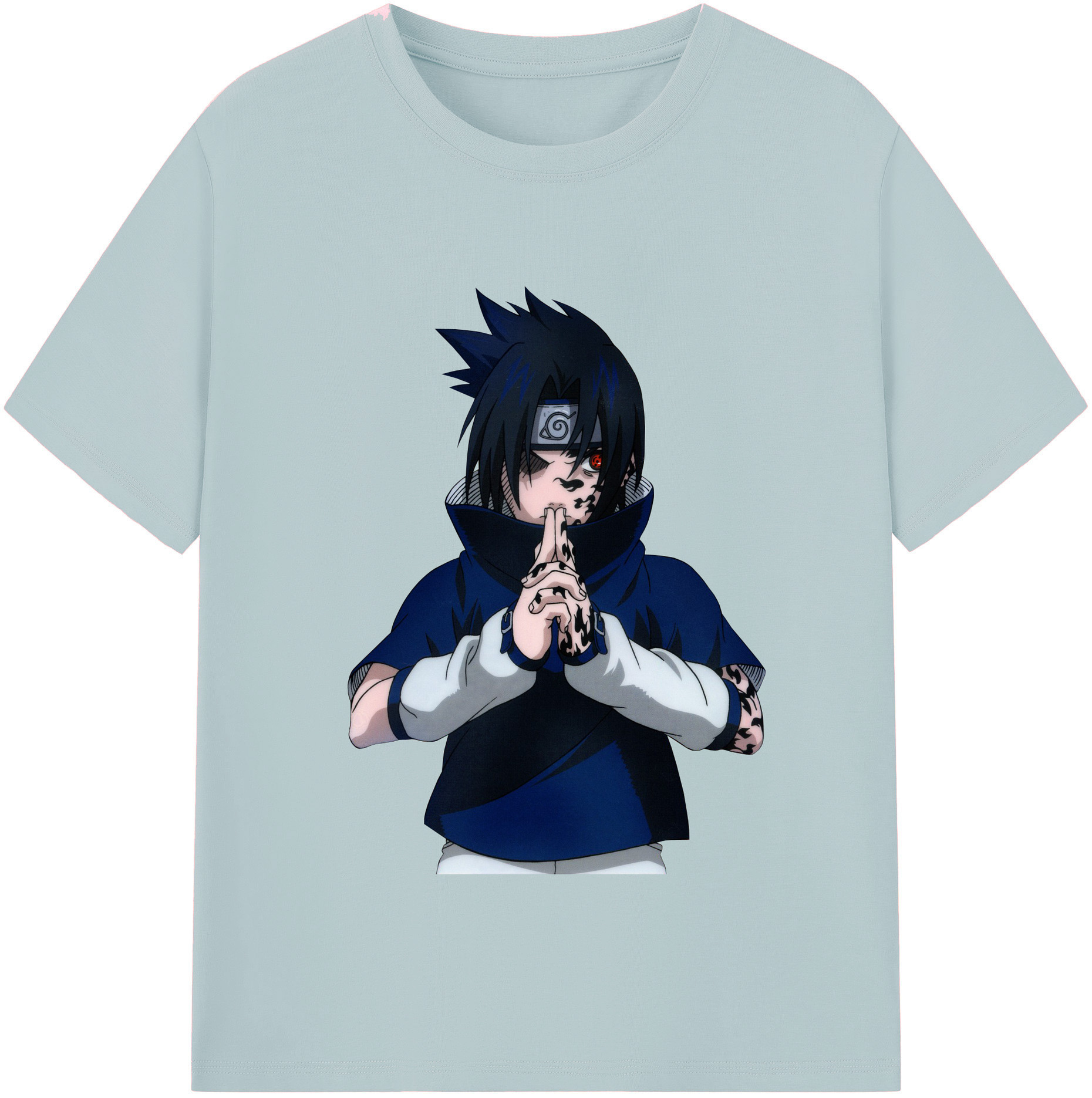 （画像用） NARUTO -ナルト- うちは サスケ Uchiha Sasuke 綿100％半袖Tシャツ（フロントプリント）